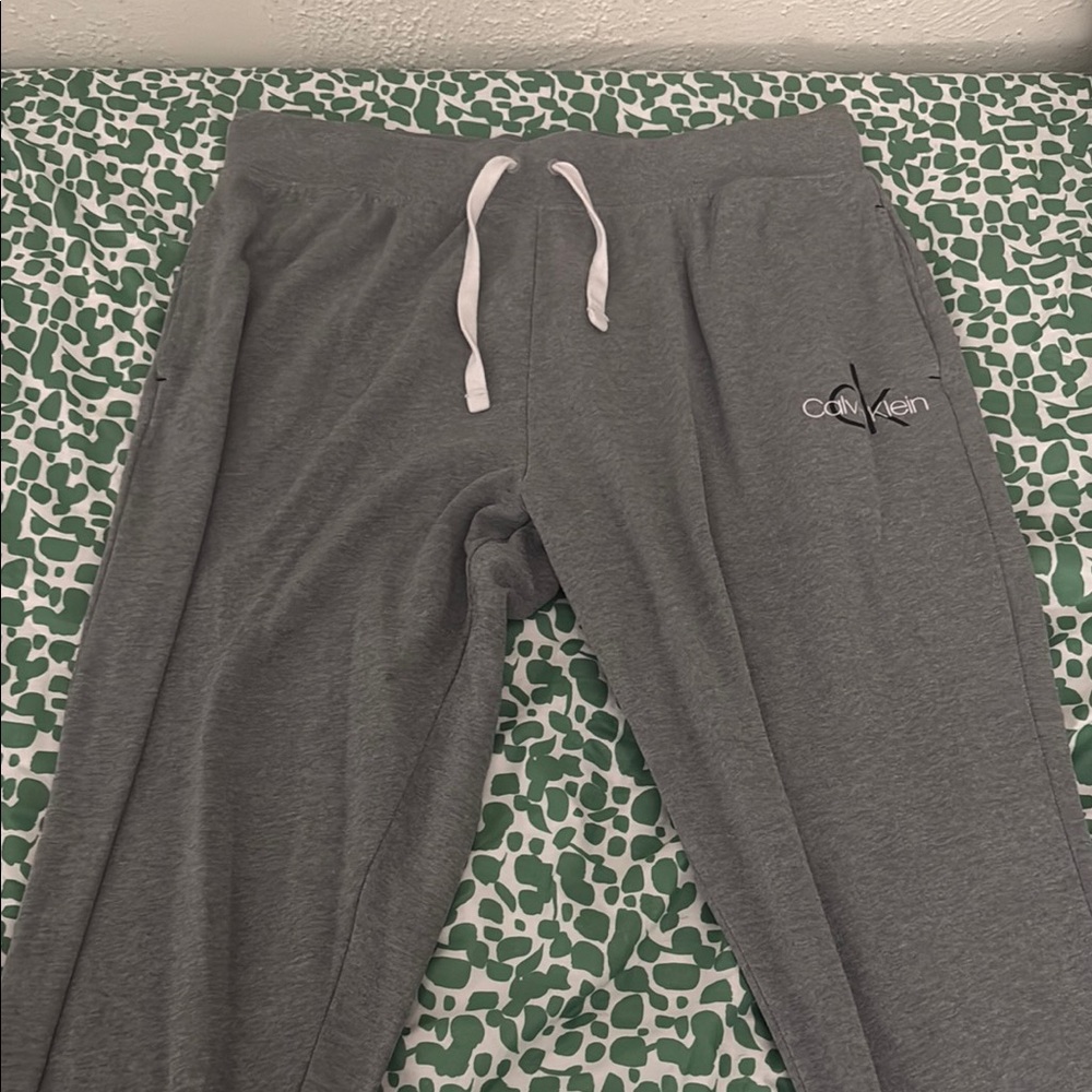 Calvin Klein Gray Joggers with Adjustable Drawstring